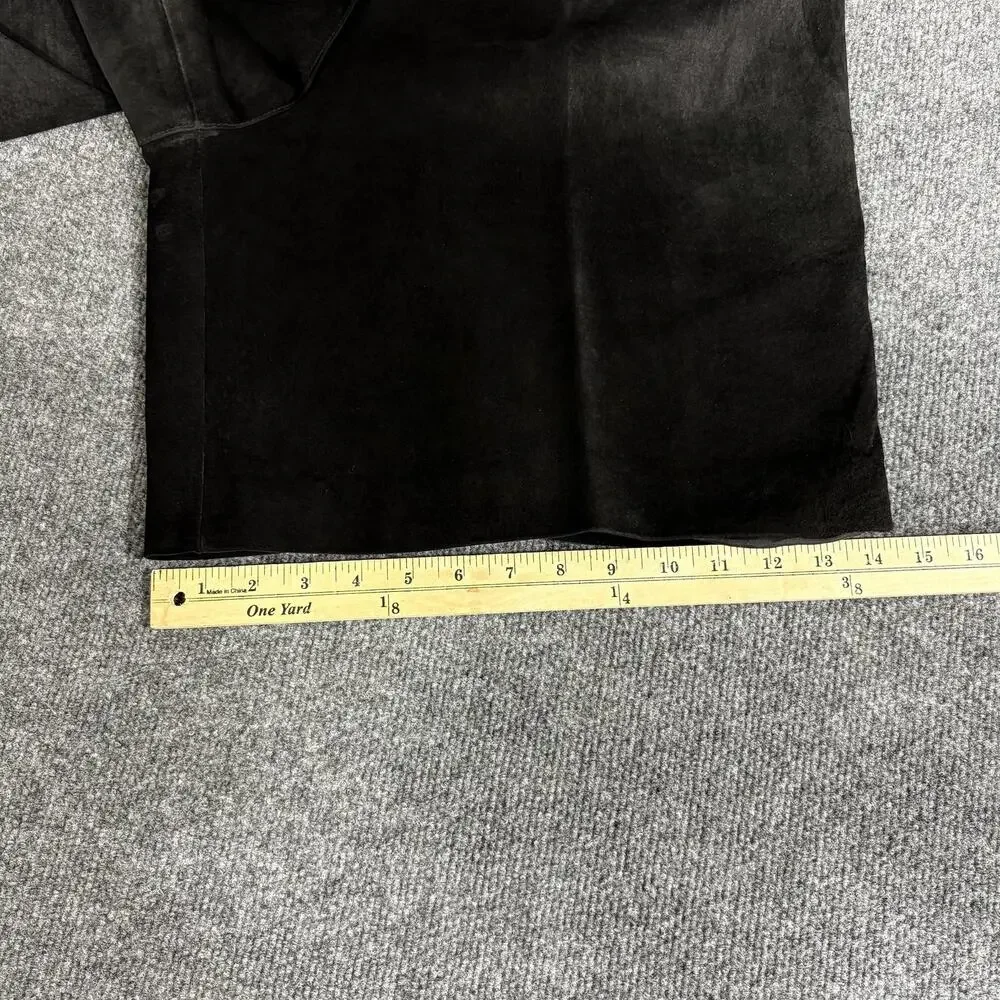 Evan Davies Shorts Womens 14 Black Leather Culotte Pleated High Rise Lined